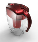 La jarra alcalina portátil roja del agua para quita el cloro y el metal pesado