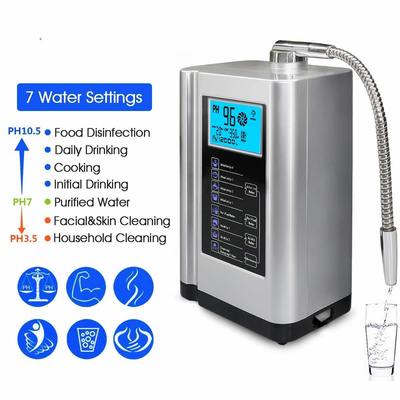 Máquina ionizadora de agua de hidrógeno profesional con pantalla LCD de 3,5 pulgadas 1-4L / min de caudal y 150W de potencia para uso doméstico y comercial