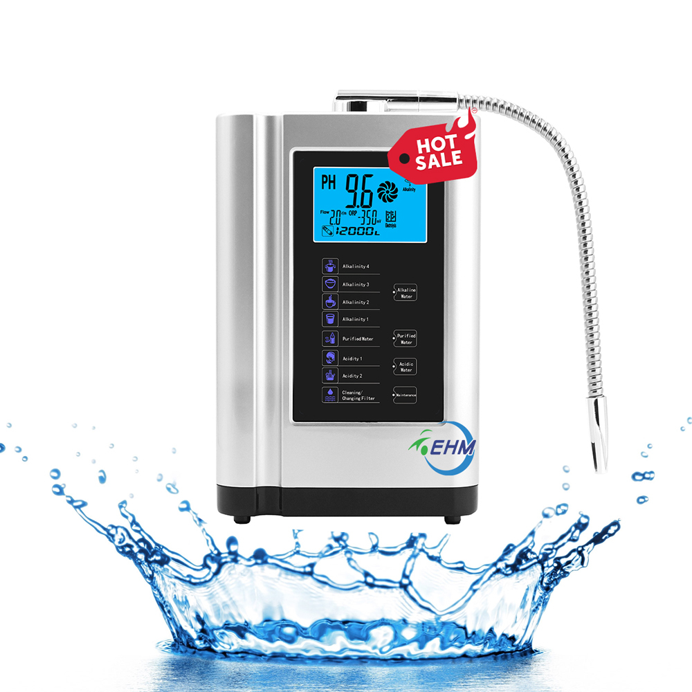 Máquina ionizadora de agua de hidrógeno profesional con pantalla LCD de 3,5 pulgadas 1-4L / min de caudal y 150W de potencia para uso doméstico y comercial